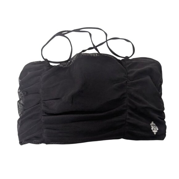 Free People Movement Ruched Bra Womens Size Small Black Workout Yoga Stretch - Picture 1 of 7